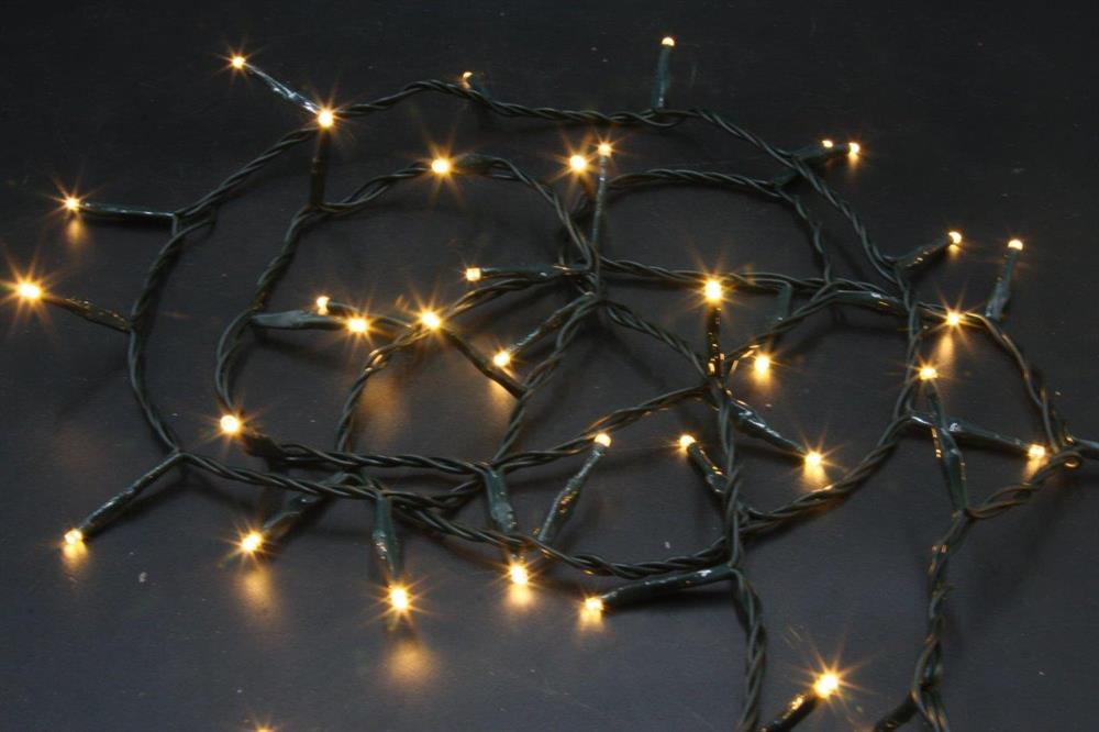 LED Outdoor Lichterkette 420 LED Warm weisses Licht L: 25m - Kabelfarbe: Grün