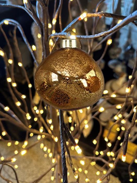 Weihnachtskugel Glas organic 3er Set gold mercury D8-9cm
