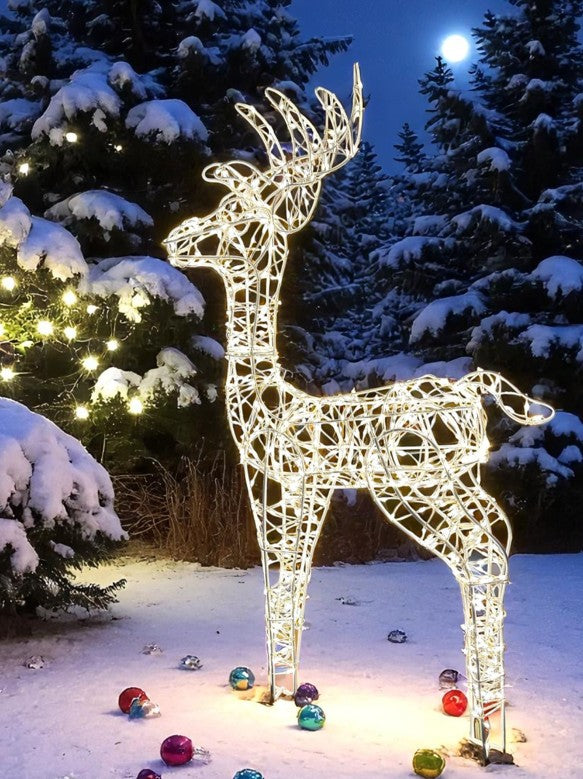 LED Rentier Outdoor aus Metall mit 600LED Micro LED Lichterkette und Metalldraht