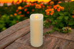 LED Kerze Outdoor Kunststoff creme mit beweglicher Flamme D: 7.5cm - H: 17cm