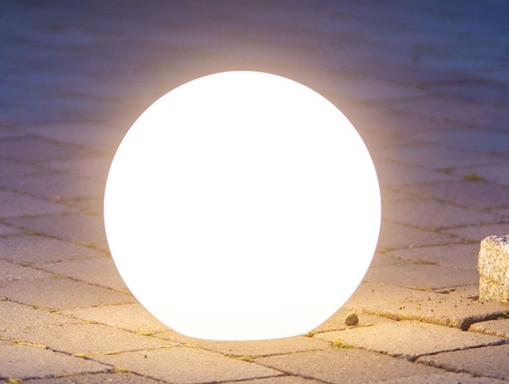 LED Solar Outdoor Kugel D:30cm mit 2 LED warm weiss mit ON / OFF Schalter