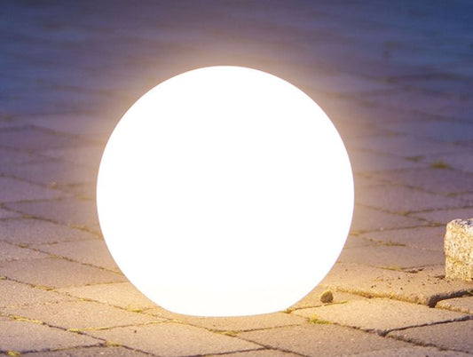 LED Solar Outdoor Kugel D:30cm mit 2 LED warm weiss mit ON / OFF Schalter