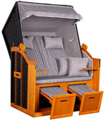 Strandkorb "Ostsee" gestreift royal grau