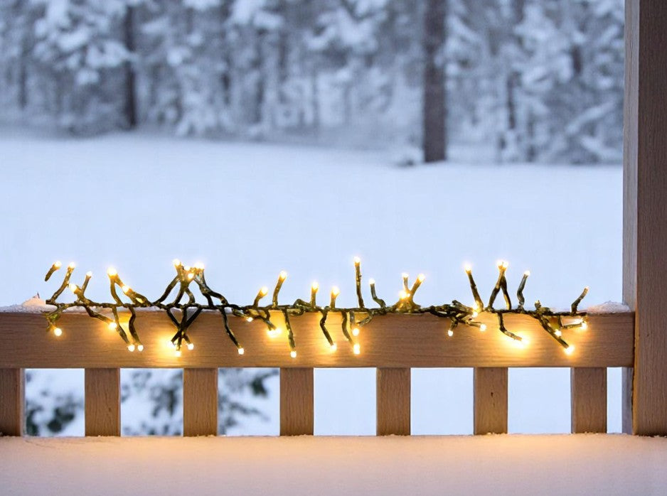 LED Outdoor "Cluster" Lichterkette 960 LED warm weisses Licht L: 960cm Kabelfarbe: Grün