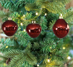 Weihnachtskugel Glas organic 3er Set dunkel rot mercury D8-9cm