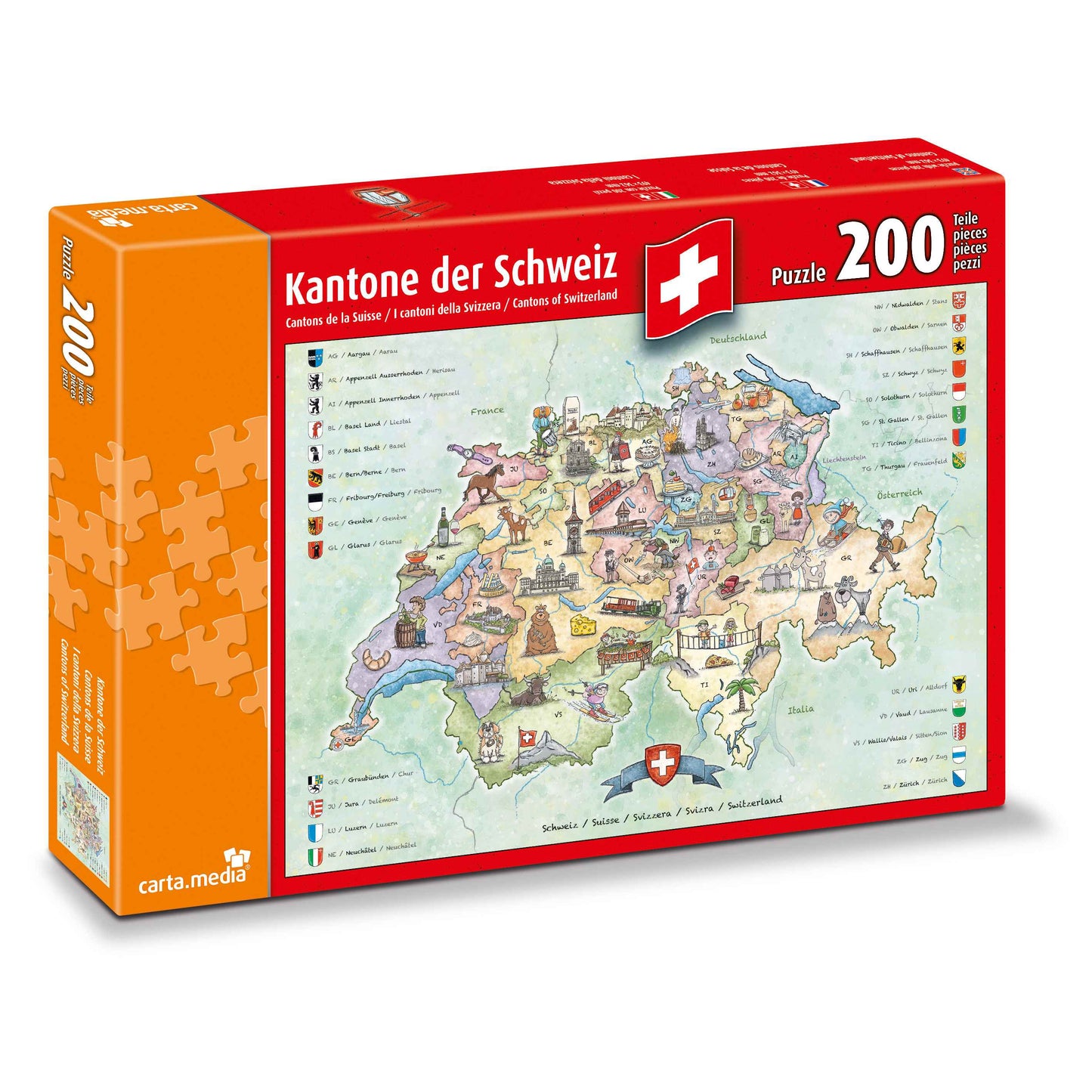 Kantone der Schweiz - Puzzle [200 Teile]