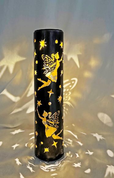 LED Solar Lampe aus Metall mit 1 LED zum Aufstellen oder Stecken D:8.7cm H:38cm