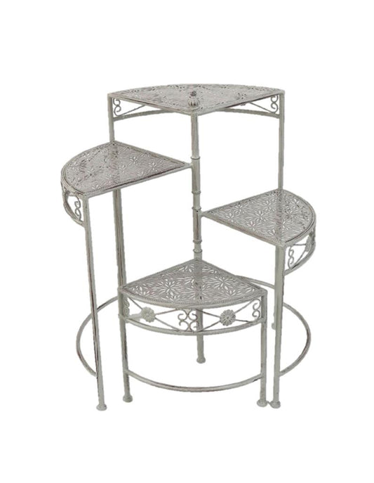 Pflanzenständer mit 4 Ablagen Farbe: Vintage weiss pulverbeschichtet