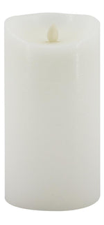 Bougie en cire LED blanche rustique avec flamme mobile
 P:9cm - H:23cm