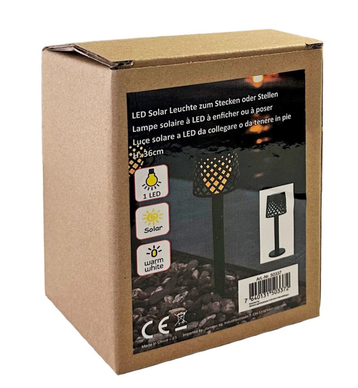 LED Solar Leuchte
zum Stecken oder Stellen
2 in 1, Farbe schwarz