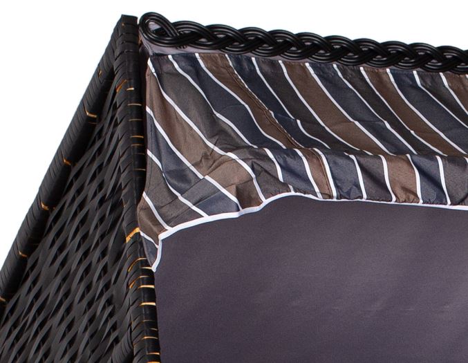 Strandkorb "Ostsee" XXL gestreift anthrazit/braun