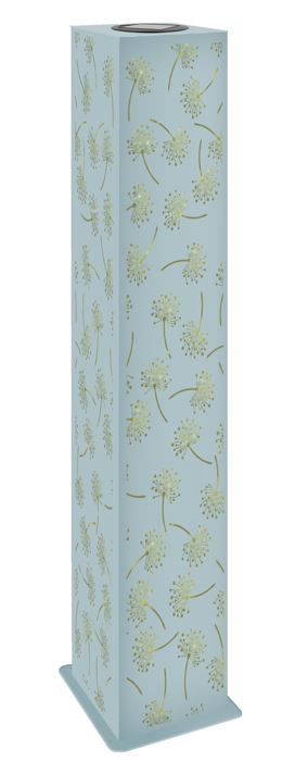 LED Solar Lichtsäule Metall 
Farbe: Silber Gold 
15x15x78.5cm