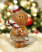 Deko Lebkuchen mit Zuckerstange aus Polyresin