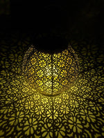 LED Solar Laterne Metall rund mit 1 LED Farbe: Bronze D:19.5cm H:18cm