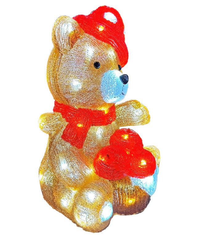 LED Outdoor Acryl Bär mit 50 LED cool white