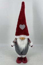 Deko Wichtel Santa stehend Farbe: Grau/Rot L13cm x B20cm x H57cm