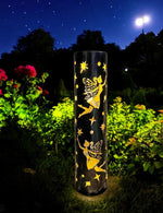 LED Solar Lampe aus Metall mit 1 LED zum Aufstellen oder Stecken D:8.7cm H:38cm