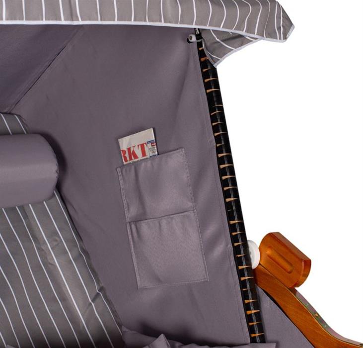 Strandkorb "Ostsee" XXL gestreift royal grau