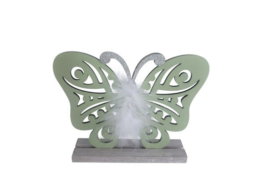 Deko Schmetterling 
aus Holz 
auf Holzsockel
Farbe: Hellgrün