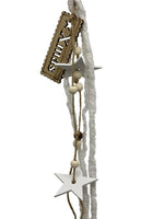 Appendino in legno rotondo L:70cm
 con rilievo NATALE