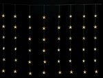 LED Lichtervorhang Outdoor mit Sternen 100 LED B: 225cm H: 200cm Warm weisses Licht
