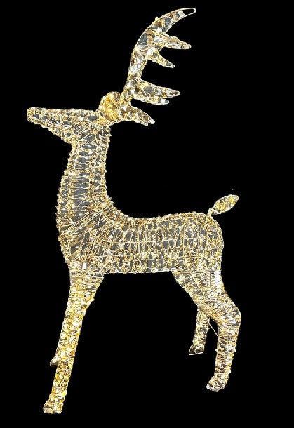 LED Rentier gold Outdoor aus Metall mit 720LED Micro Light goldige PET Streifen