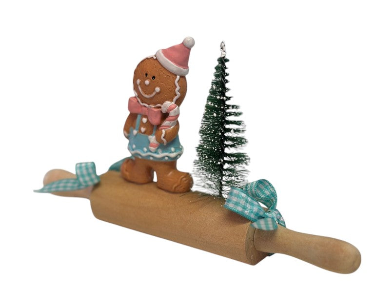 Deko XMAS Wallholz rosa türkis B:20cm H: 11cm