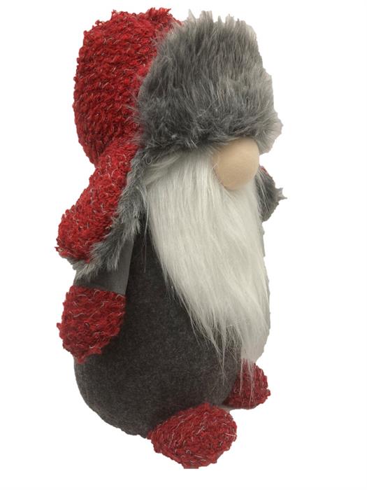 Gnome décoratif Père Noël debout
 Couleur : rouge, gris
 L19cm x L29cm x H44cm