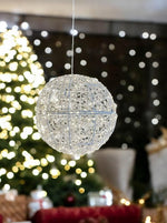 LED Deko Kugel weiss Outdoor aus Metall mit 400 LED Micro Light Durchmesser 30cm