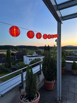 LED Solar Lampion Kette mit 10 LED 
Schweiz L: 180cm + Anschlusskabel 
100cm, Outdoor