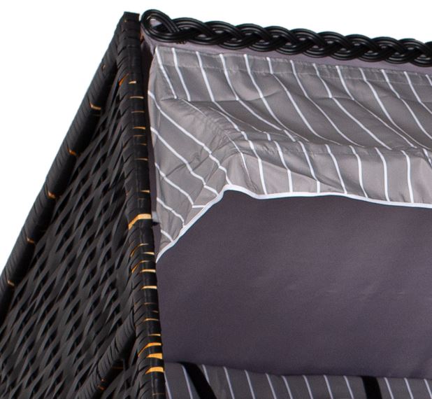 Strandkorb "Ostsee" XXL gestreift royal grau