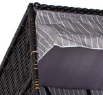 Strandkorb "Ostsee" XXL gestreift royal grau