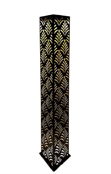 LED Solar Lichtsäule Metall 
Farbe: Rostbraun 
15x15x78.5cm