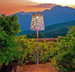 LED Solar Leuchte Gartenstecker aus Metall in Pink