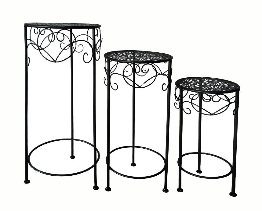 Pflanzenständer 3er Set 
aus Metall Design Ranken
Farbe: Anthrazit
pulverbeschichtet