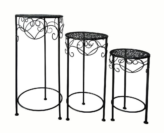 Pflanzenständer 3er Set 
aus Metall Design Ranken
Farbe: Anthrazit
pulverbeschichtet