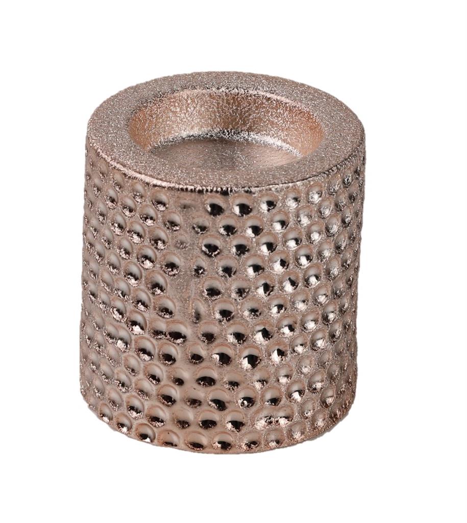 Teelichthalter aus Keramik
Design: gehämmertes Kupfer
D:7cm x H:7cm