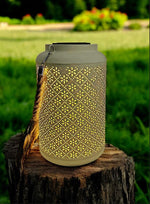 LED Solar Laterne in Gelb aus Metall D15.5cm H25.5cm