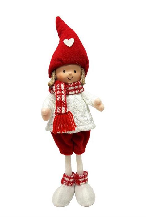 Deko Figur Junge weiss rot H40cm