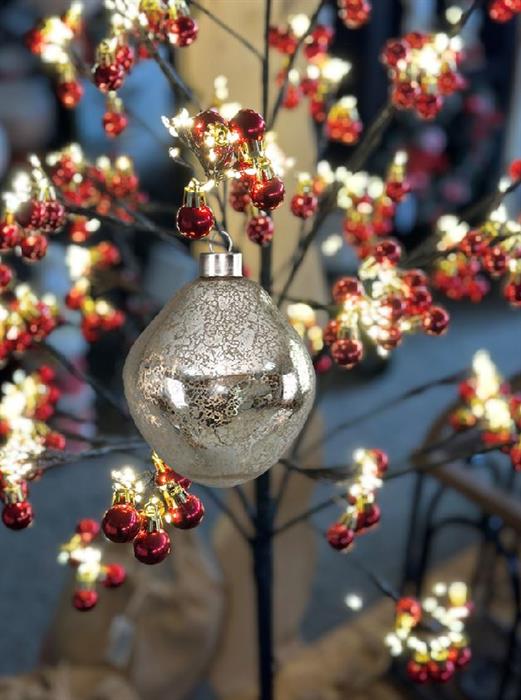 Weihnachtskugel Glas organic 3er Set silber mercury D8-9cm