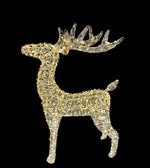 LED Rentier gold Outdoor aus Metall mit 600LED Micro Light goldige PET Streifen