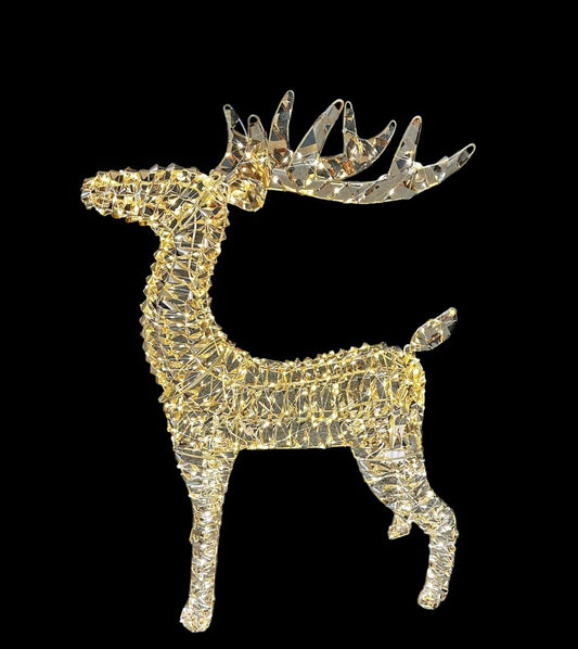 LED Rentier gold Outdoor aus Metall mit 600LED Micro Light goldige PET Streifen