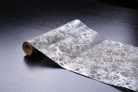 Dekostoff "imitiertes" Leinengewebe, 
Farbe: silber
Masse: 36cm x 300cm