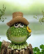 Deko Frosch 
mit Hut und Blume 
7 x 5.8 x 8.5cm