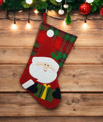 Weihnachtsstiefel "Nikolaus" H: 40cm 
Schlaufe zum Hängen
B:19cm / 24cm
Farbe: Rot