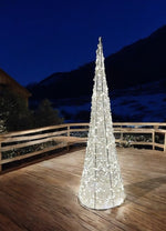 LED Kegel weiss Outdoor aus Metall mit 300 LED Micro Light Grösse 16x16x60cm