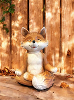Deko Fuchs sitzend aus Polyresin