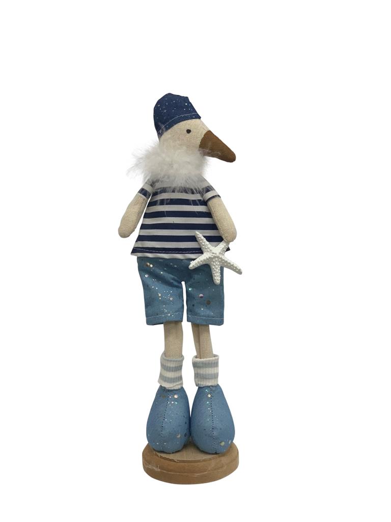 Deko Möwe aus Stoff stehend H:32cm
Design: Beach
Farbe: Blau
L:10cm B:8.5cm H:32cm