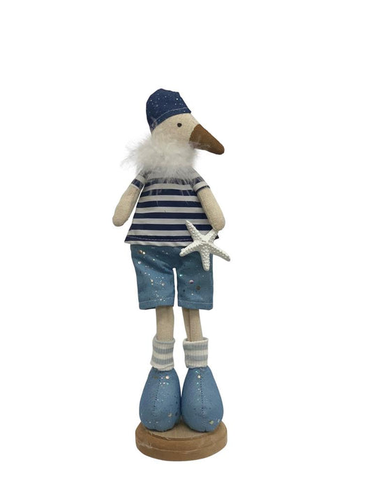 Deko Möwe aus Stoff stehend H:32cm
Design: Beach
Farbe: Blau
L:10cm B:8.5cm H:32cm