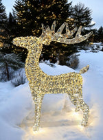 LED Rentier gold Outdoor aus Metall mit 600LED Micro Light goldige PET Streifen